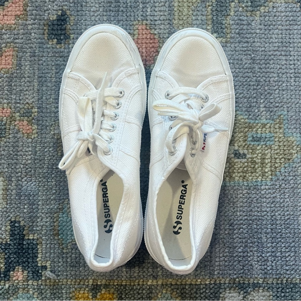 Superga 2750 Cotu Classic White Sneakers Size 39.5
